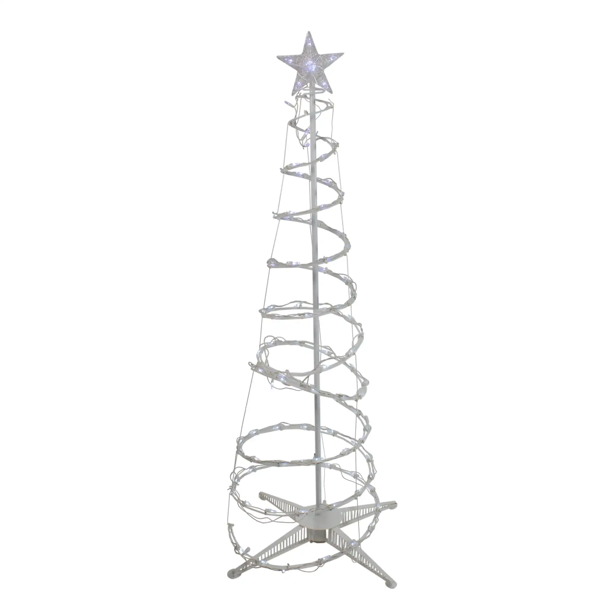 

5' Pure White LED Lighted Spiral Cone Tree Outdoor Christmas Decoration