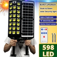 598leds outdoor led street light dusk to dawn led wide angle lamp with motion sensor brightest solar security light in the world