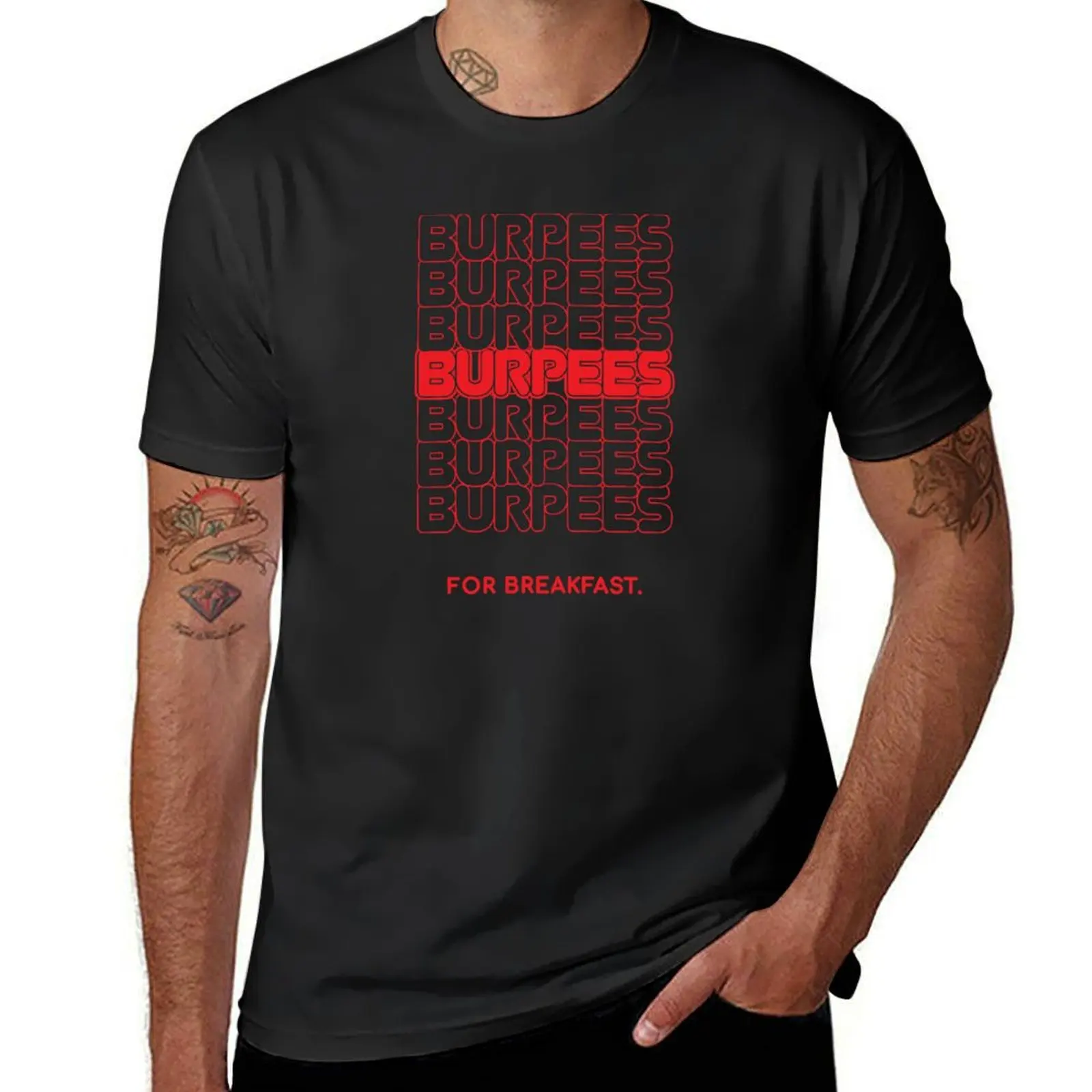 Burpees футболка на завтрак для мальчиков белая кавайная одежда винтажная мужские