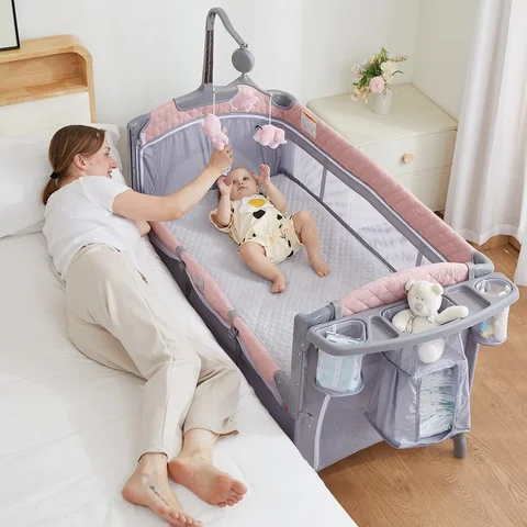 Новинка 2024, детская кроватка, съемная детская люлька с подгузником, многофункциональный набор, кровать для спальни и кровати, для новорожденных