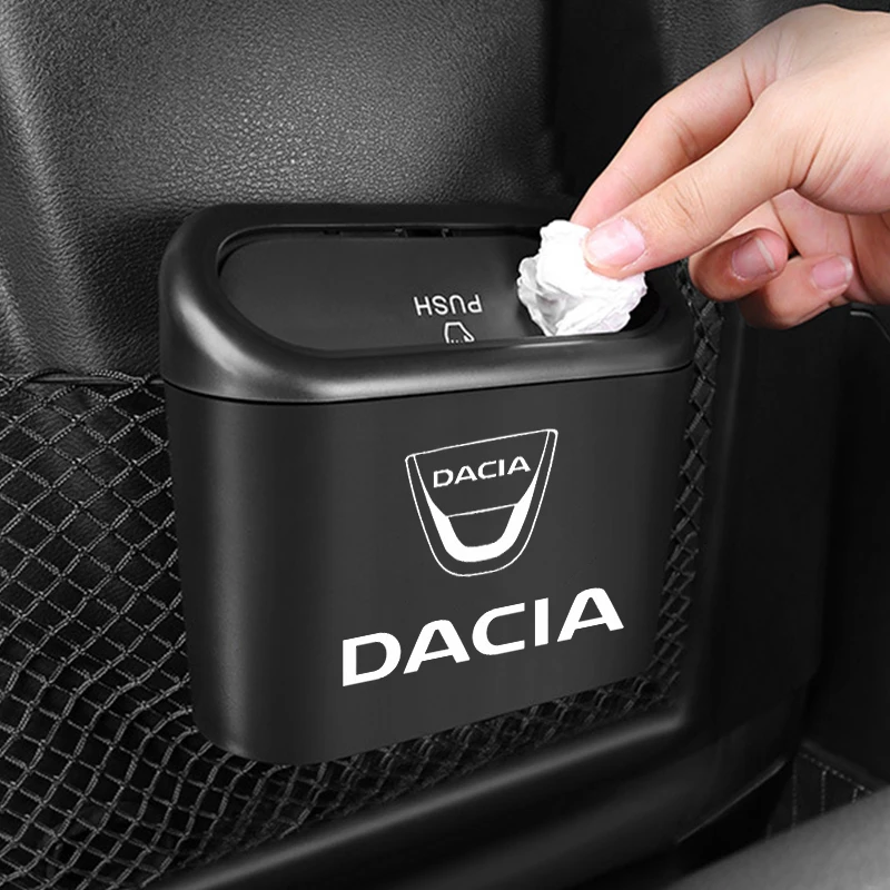 

1Pcs Car Trash Can Badge Interior Accessories Auto Hanging Garbage Bin For Dacia Duster Logan Mcv 2 Sandero Stepway Dokker Lodgy