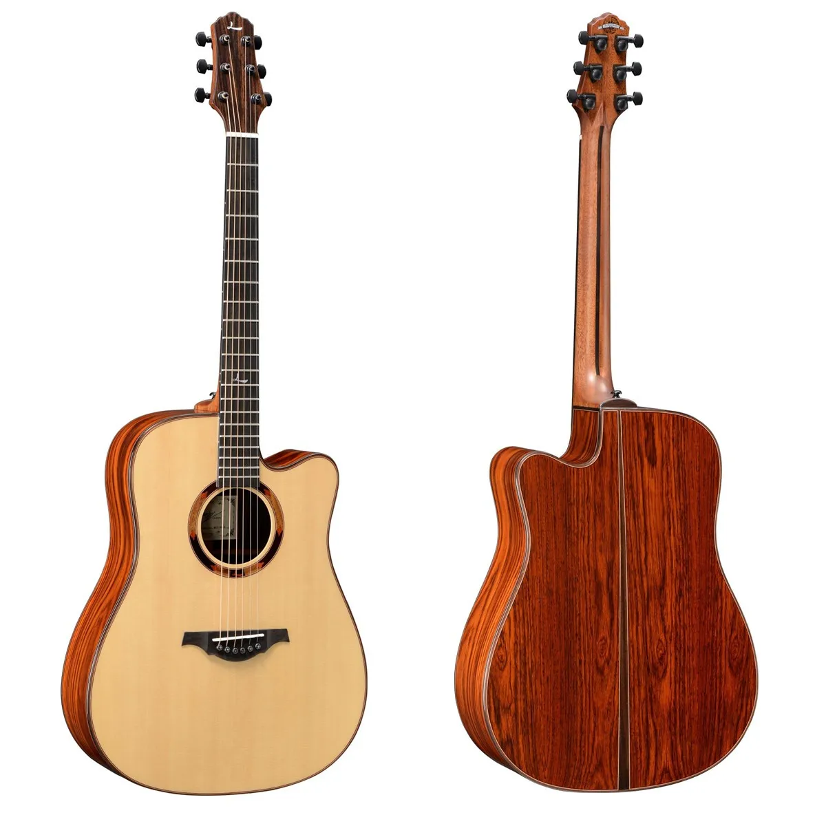 

LeChant LS-DC80 Solid Spruce Top Acoustic Guitar 41" D Style Cutaway Cocobolo Body Guitarra