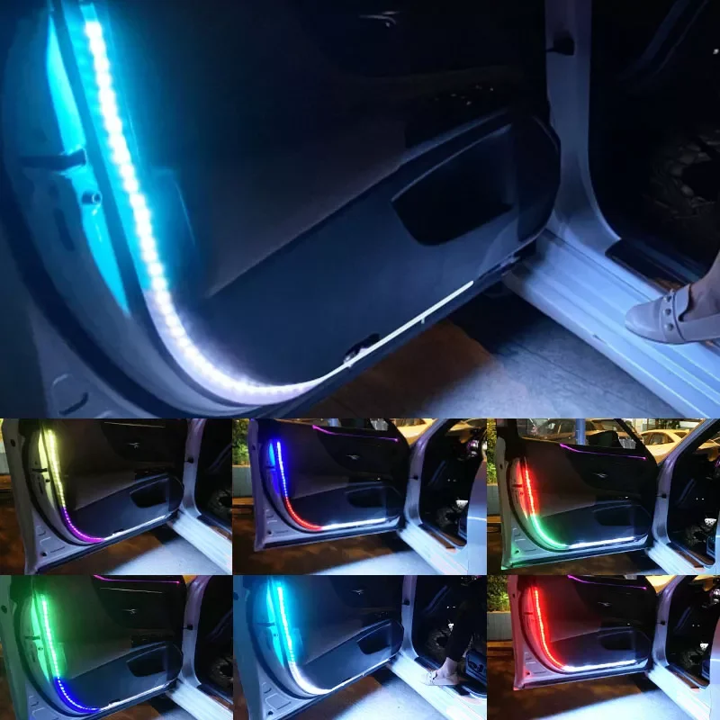 

Door LED Light Strip Car Styling Strobe RGB Warning Streamer Light Bar Waterproof Welcome Light Anti Rear-end Collision Lamp