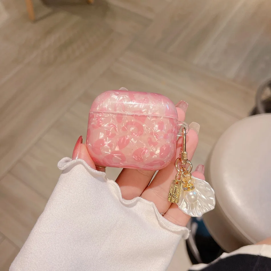 

For Airpods Pro Case airpods 2 fashion Leopard print cute keychain Case for Apple Airpod 3 Earphone Protect Cover Soft Shell