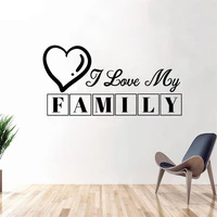 motivational wall stickers i love my family quotes decals for bedroom home decoration murals removable vinyl wallpaper dw14337