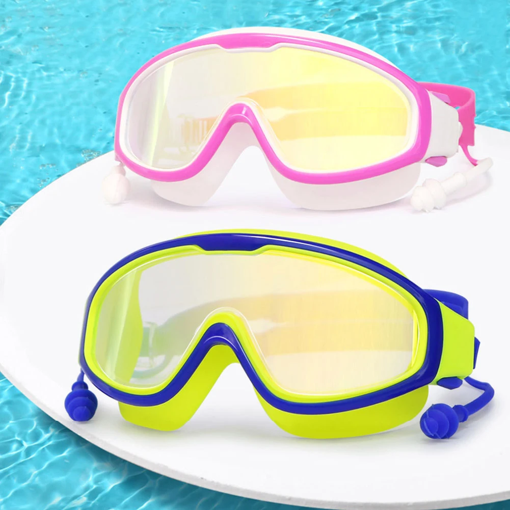 

Professional Kids Swimming Goggles Anti-fog Swimming Glasses with Earplugs for Children Swim Learning Equipment