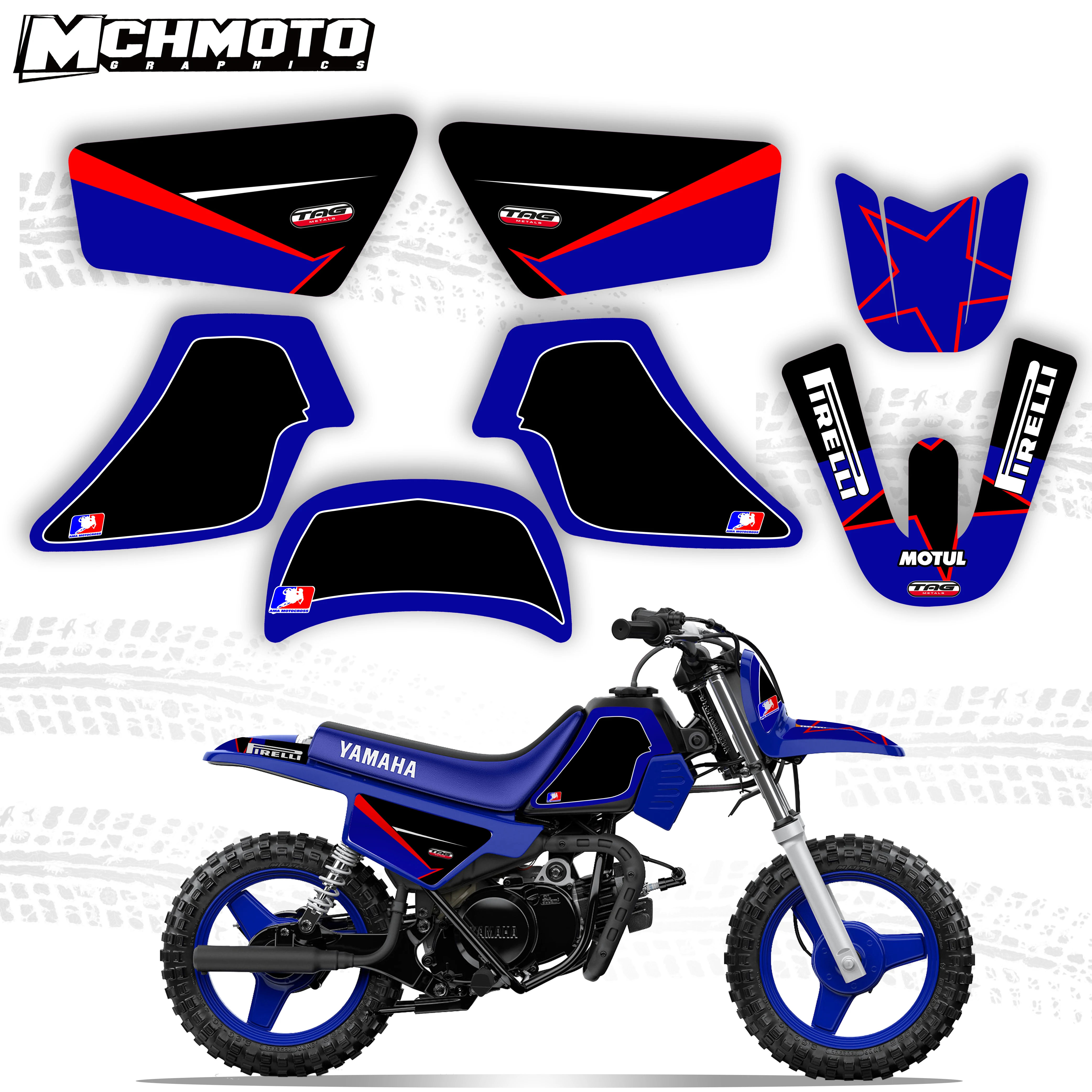 MCHMFG мотоцикл новый стиль КОМАНДА ГРАФИКА и фоны наклейки Наборы для Yamaha PW50 PW 50
