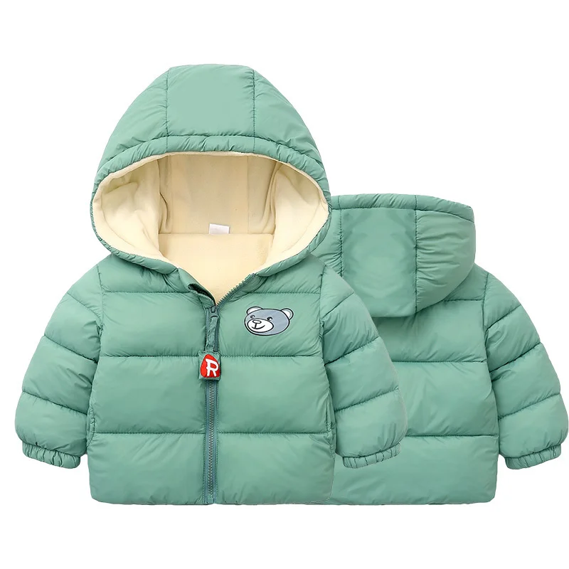 

New autumn winter children boy down cotton toddler girl coat fashion plush thick clothes baby top parka infant overcoat clothing