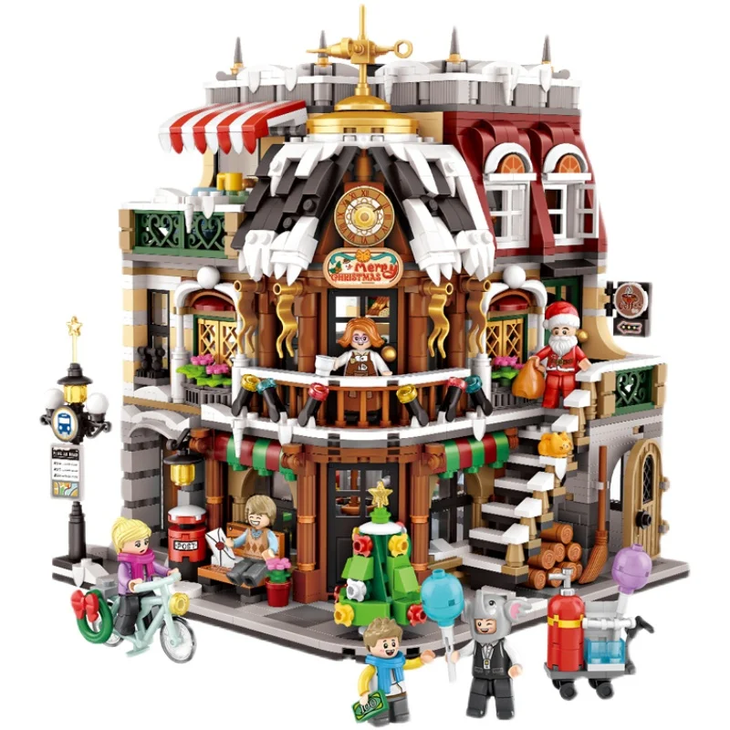 

2506PCS LOZ Mini Blocks Christmas Coffee House Shop Three-floors Santa Claus Tree Bricks Toys for Kids Adults Xmas Gift LOZ1054