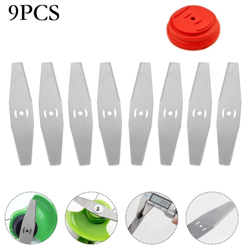 

9pcs Grass Trimmers Saw Blade Knife Base Plastic Cover Garden Power Tools Attachment Accessories Blades Replacement