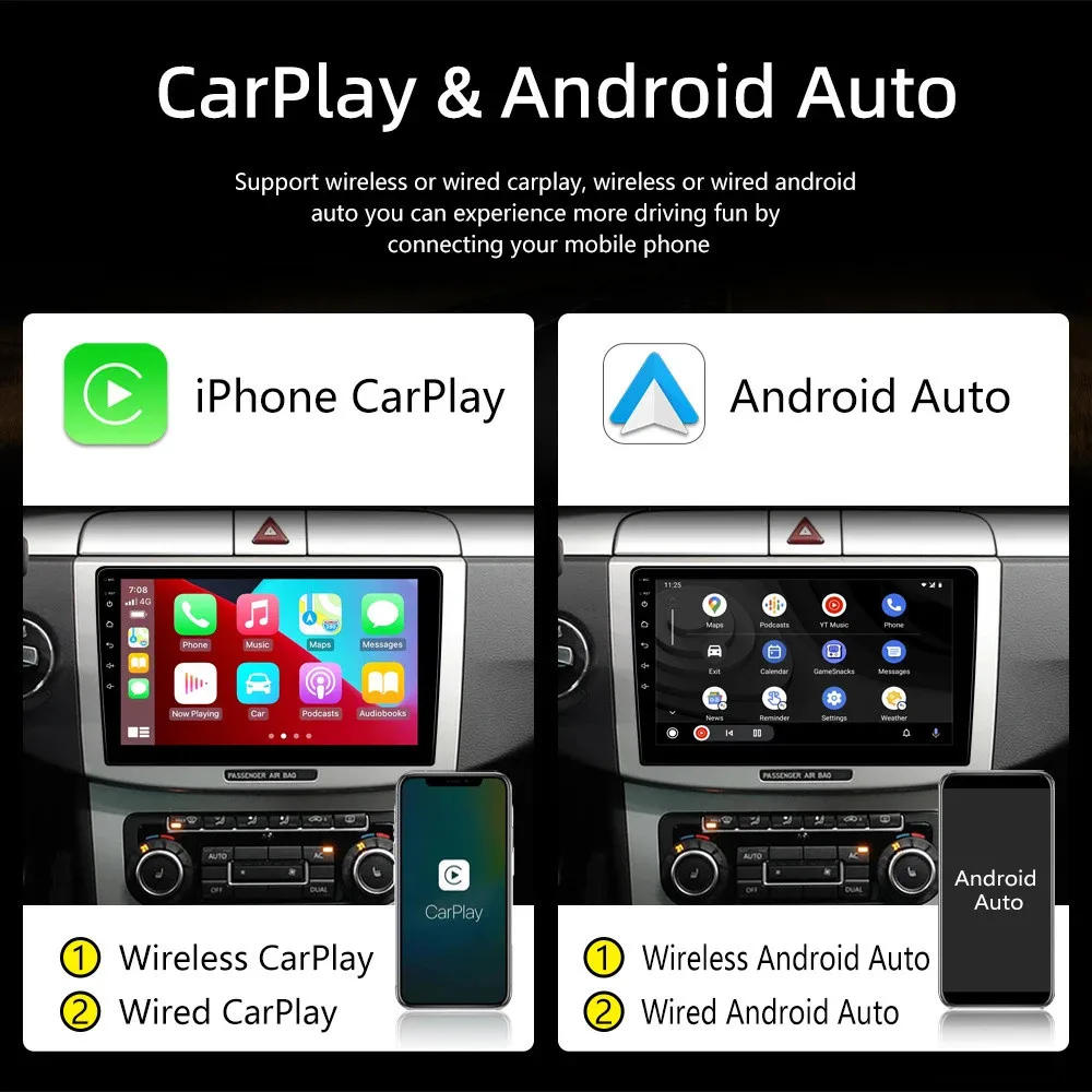Фото Автомагнитола Linux 7/9/10 дюймов 2 DIN с Bluetooth, беспроводным CarPlay и Android Auto, мультимедийный плеер №3