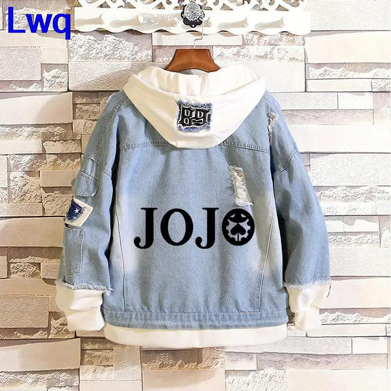 Новая джинсовая куртка из аниме Невероятные приключения Джоджо с имитацией двух