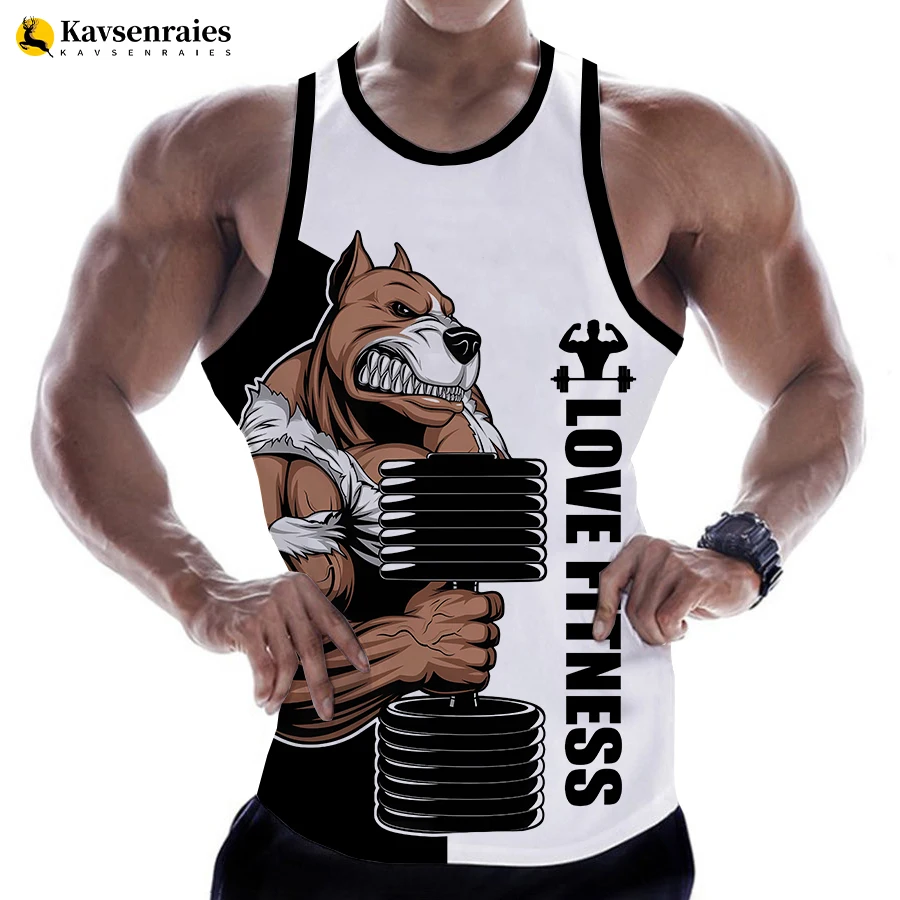 

Rottweiler Love Fitness 3D Tank Tops Anime Animal Letter Print Tops Sleeveless Vest Men Women Harajuku Streetwear GYM T-shirt