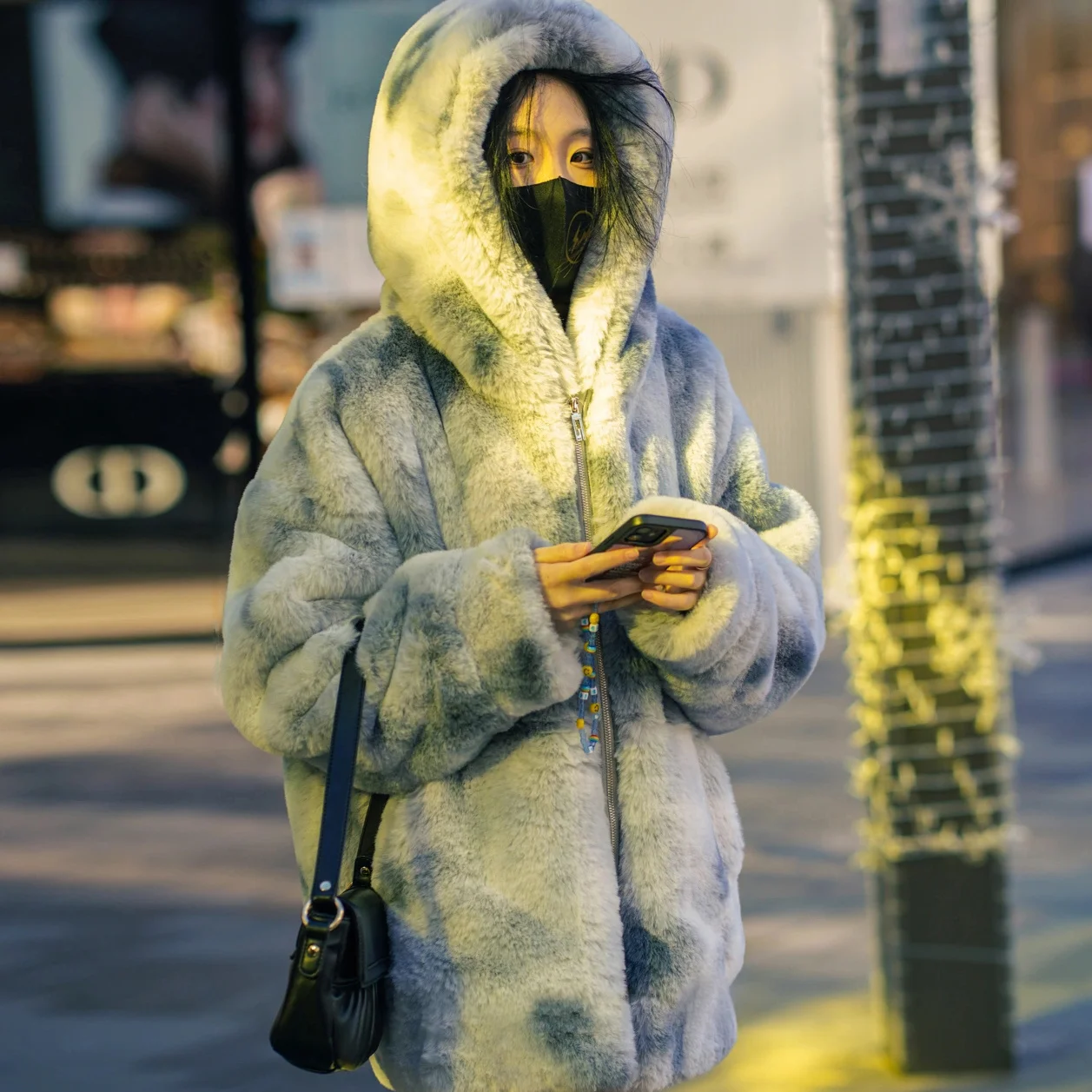 YICIYA Coats Woman Winter 2023 New Female Clothing High Street Jackets Version Loose Imitation Rabbit Fur Plush Hooded Fur Coats