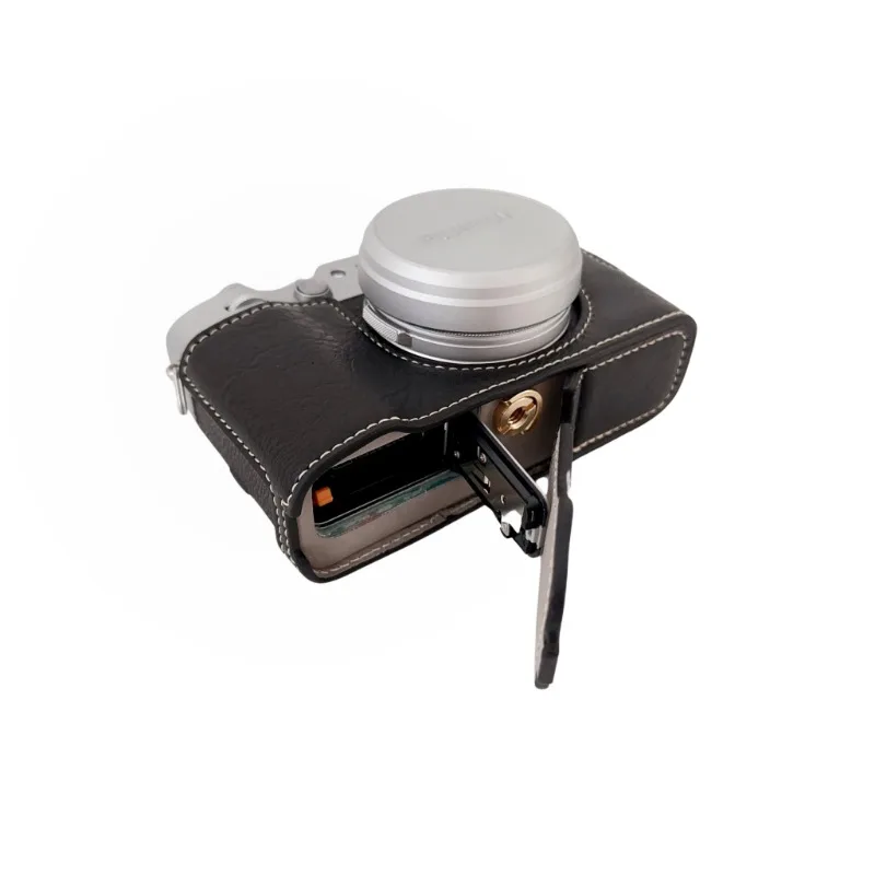 Кожаная сумка для фотоаппарата Fujifilm X100VI чехол полукрепление кожаная основа