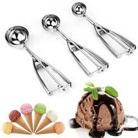ice cream scoop 456cm stainless steel with trigger cookie scoop spoon frozen cooking tools ice cream decorating tool