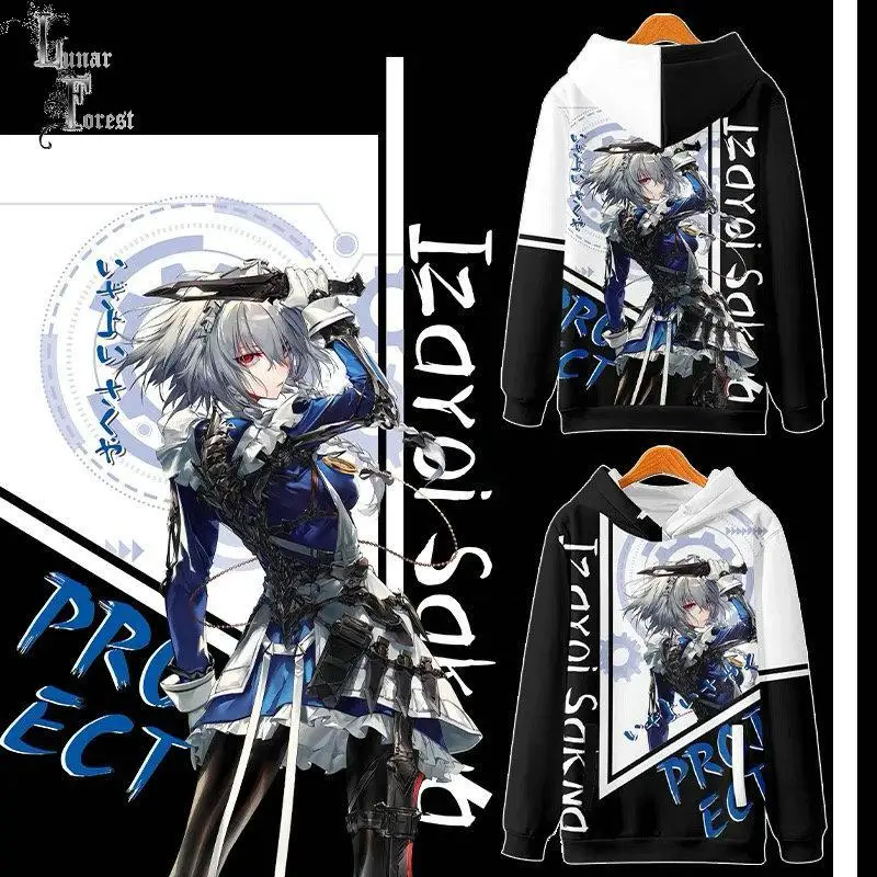 

Hoodie Men TouHou Project Izayoi Sakuya 3D Print Autumn Oversized Boy girls Anime Game Hoodies Sweatshirt y2k Clothes Pollover