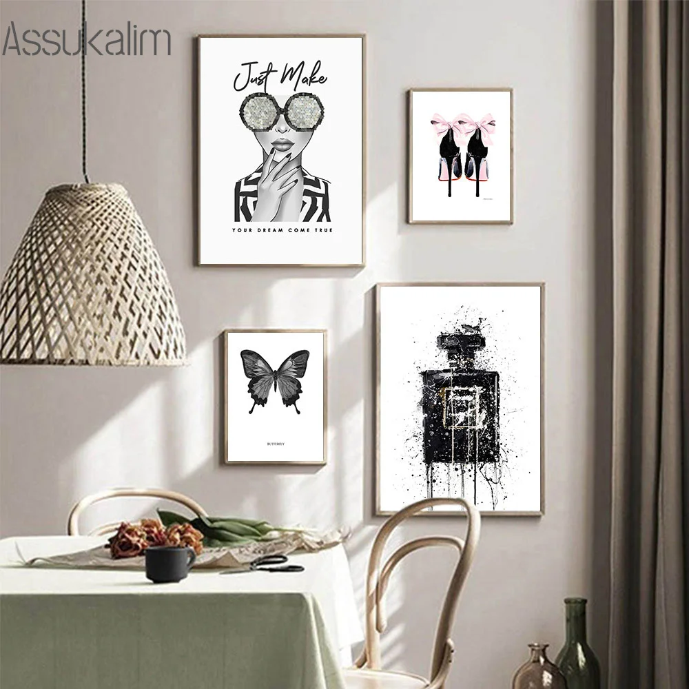 Модное настенное искусство сексуальная девушка художественные принты флакон