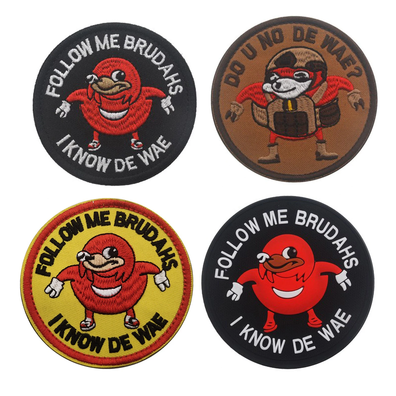 

Uganda Knuckles Patches for Tactical Vest Follow Me I Know De Wae Embroidered Hook & Loop Badge Decorative Appliques for Clothes