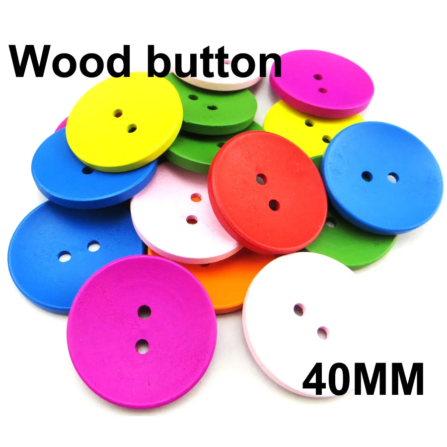 

15 шт., деревянные пуговицы в форме чаши, 40 мм