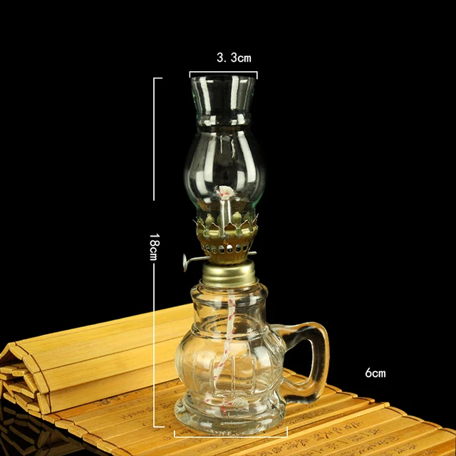 Oil Lamp Lantern Vintage Clear Glass Kerosene Lamp Chamber Oil Lamps for Indoor Use Home Decor 3