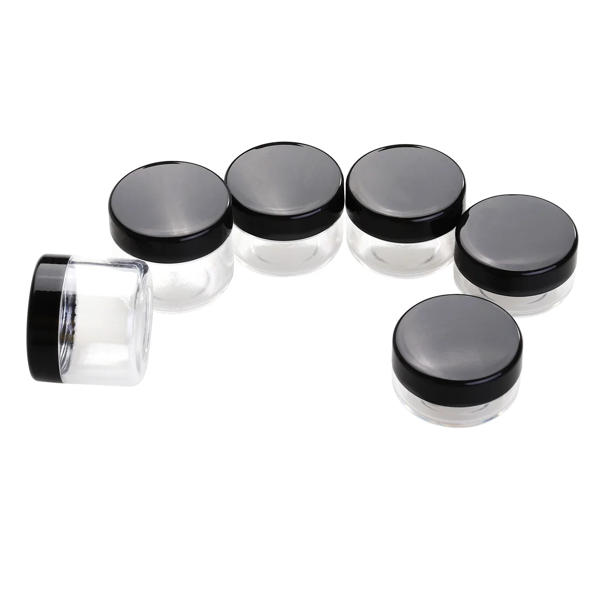

6pcs Makeup Sample Jars with lids for Make, Eye Shadow, Creams Sample, Including 10g/ 15g/ 20g, Each Size of 2pcs Glass