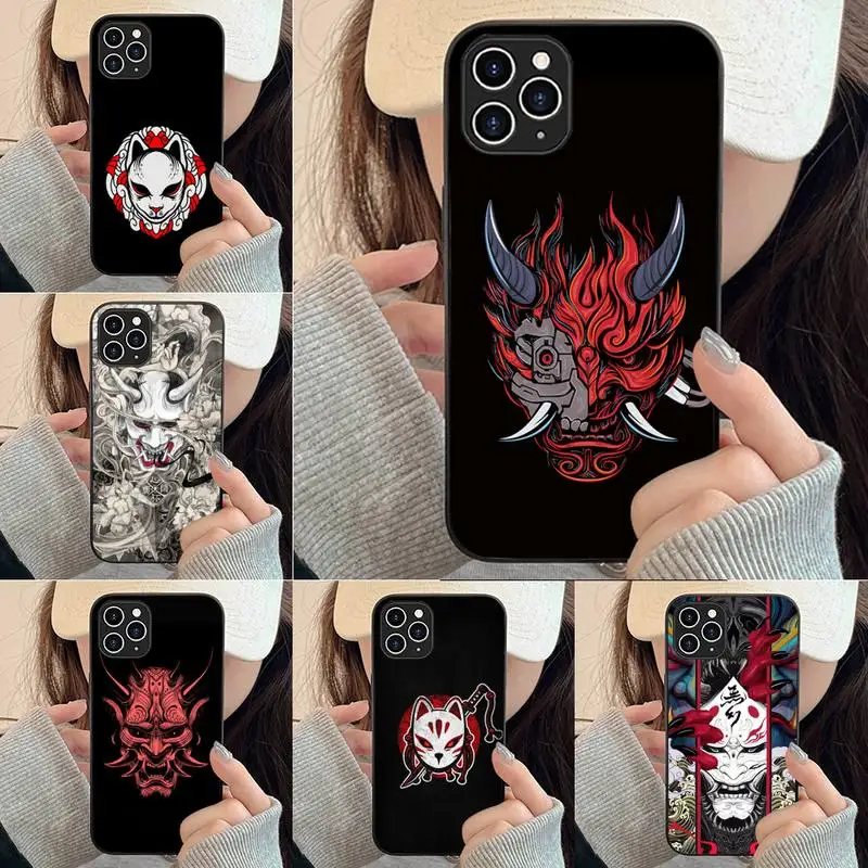 

Samurai Oni Mask Phone Case For Iphone 7 8 Plus X Xr Xs 11 12 13 Se2020 Mini Mobile Iphones 14 Pro Max Case