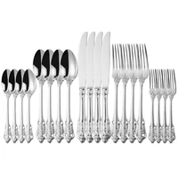 20pcs cutlery set forks knives spoons set tableware home kitchen stainless steel silverware dinnerware set flatware complete new