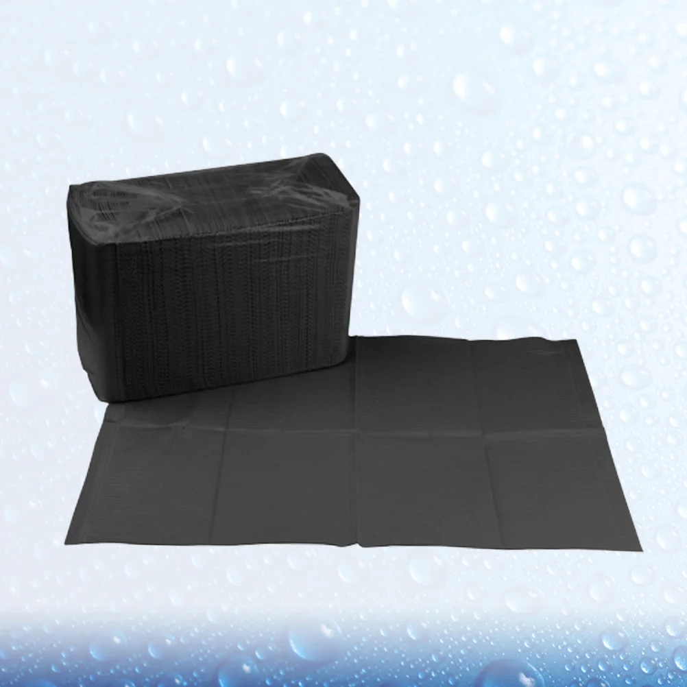 

125 Pcs Lap Cloths Black Bed Sheets Tattoo Table Mat Disposable Tattoo Bibs Black Table Cloth Perforation Tattoo Supplies