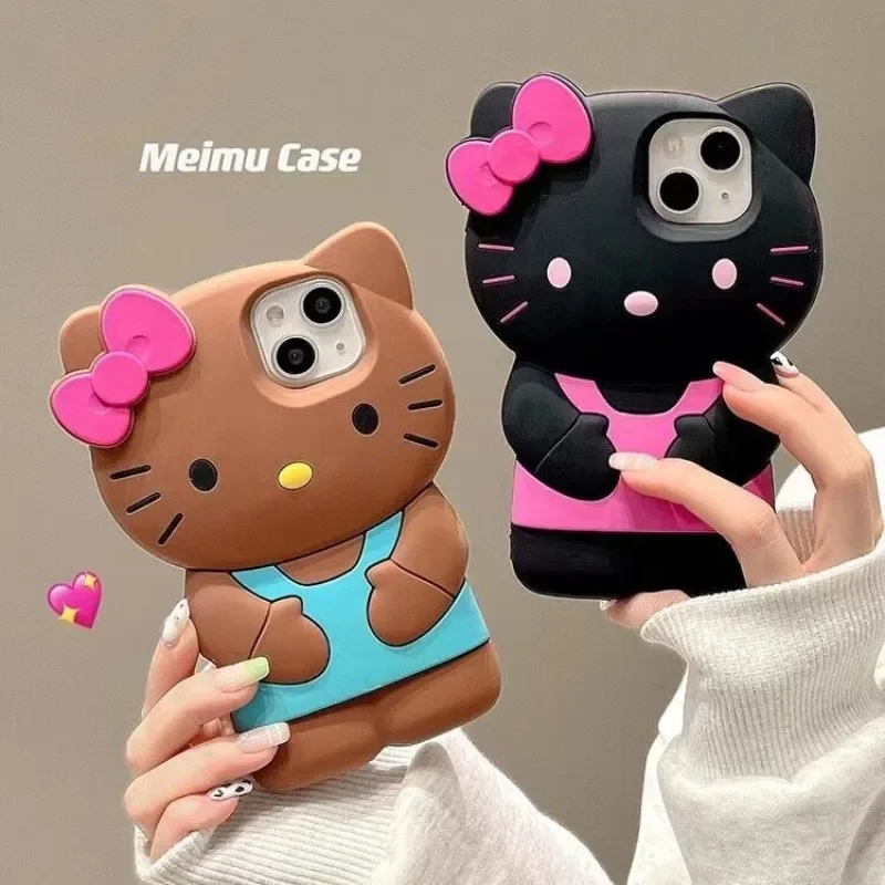Чехлы Sanrio 3D Hello Kitty для iPhone 16, 15, 14, 13, 12, 11 Pro Max ...