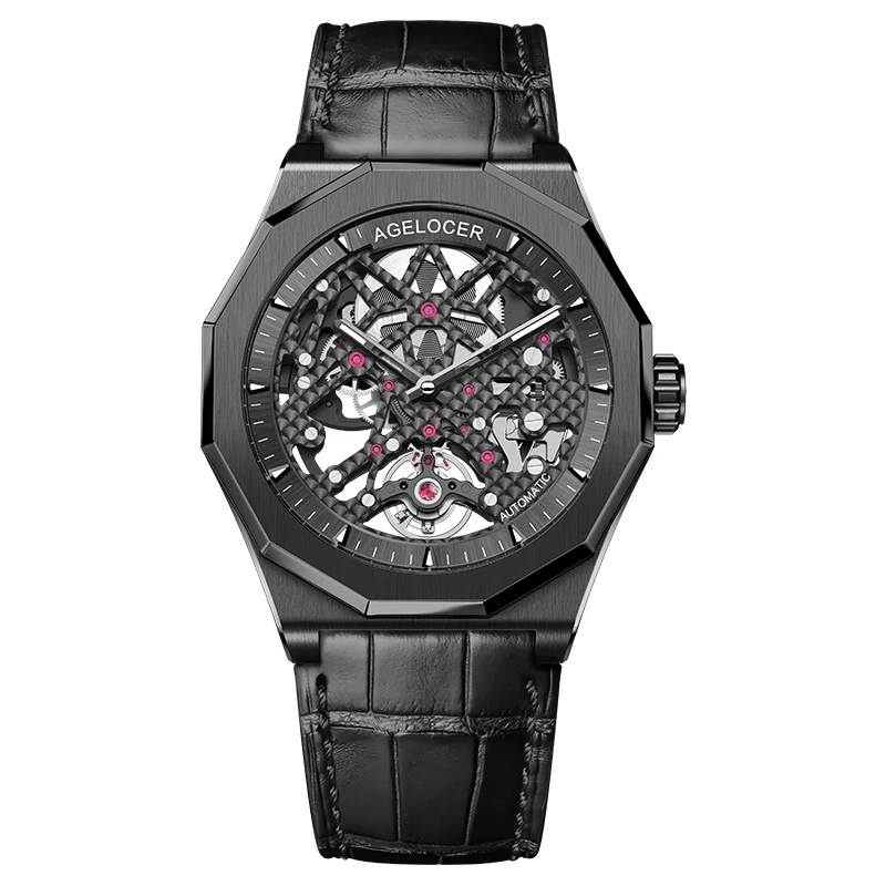 

Часы мужские AGELOCER, механические, черные, спортивные
