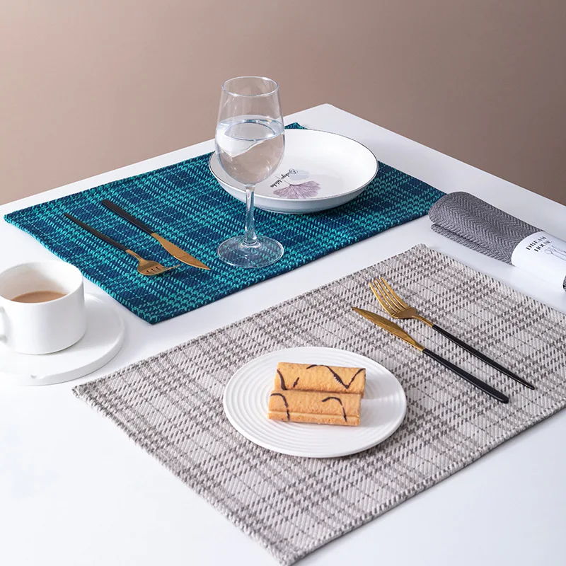 

Nordic Style Retro Placemats Polyester Western Table Mat Insulation Anti-scalding Coasters Home Tableware Pad