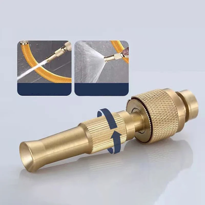 

1/2 3/4" Brass Hose Nozzle High Pressure for Car Garden Adjustable Water Sprayer