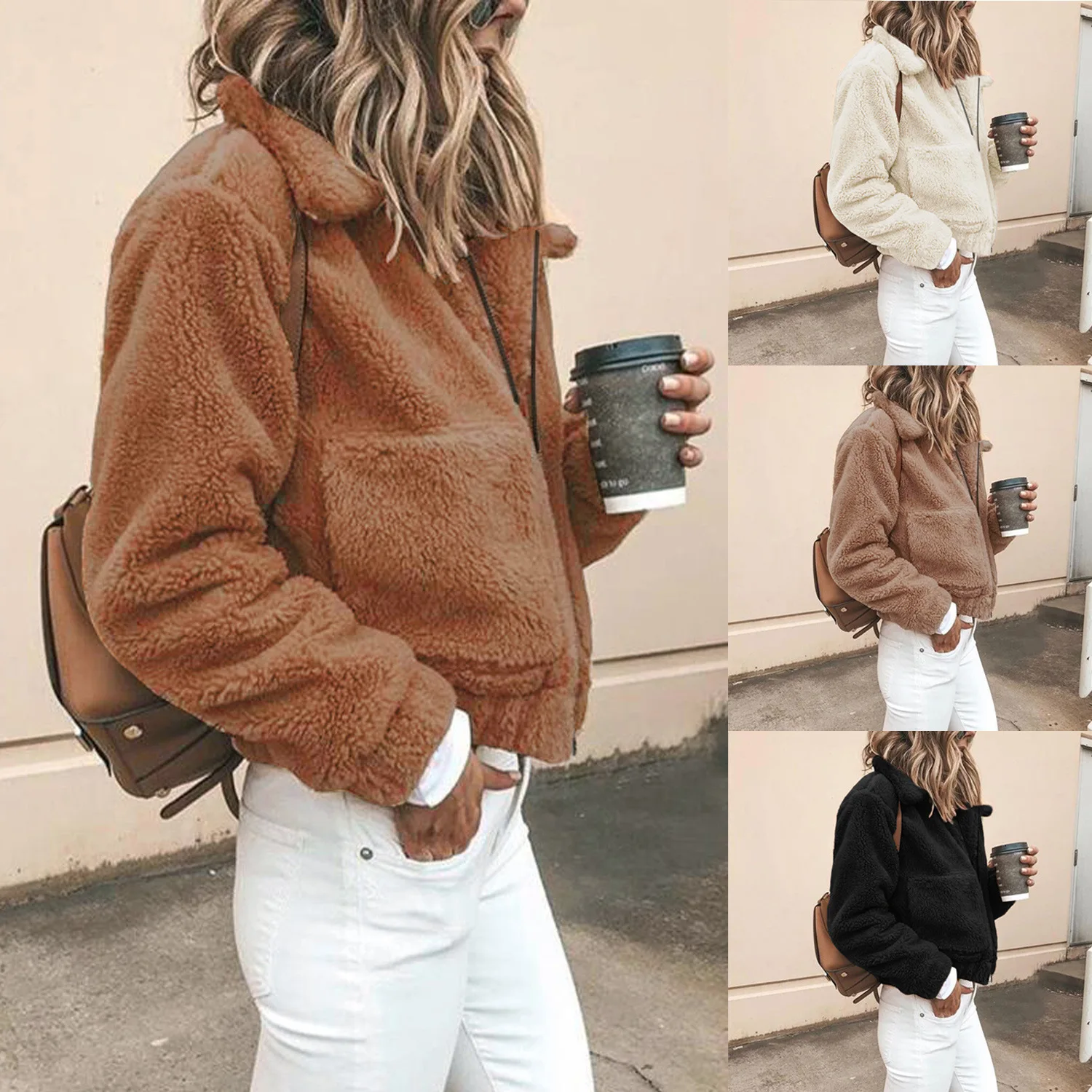 Women's Fur Jacket Autumn and Winter Fashion Casual Plush Faux Fur Coat Women Faux Fur Coat