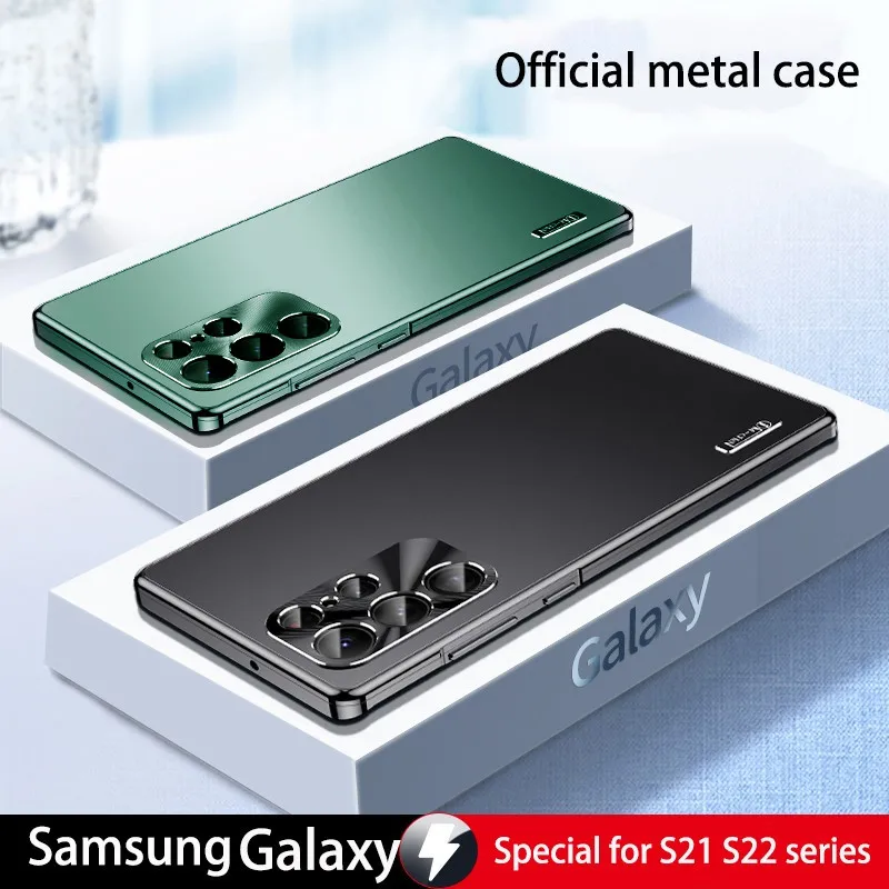 

Metal Magnetic Case for Samsung Galaxy S22 S21 Ultra Border Frame Bumper Lens Camera 360° Full Protection Cover