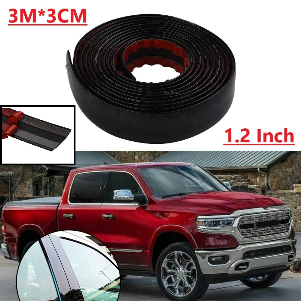 

For Car Universal 300CM*3CM Black Trim Molding Car Door Side Tailgate Decorate Protect Strip Car Decoration Accessories Auto