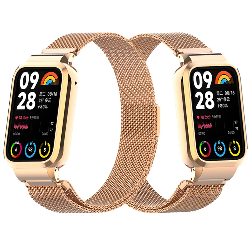 

Магнитный ремешок для Xiaomi Mi Band 8 Pro Smart band, металлический браслет, защитный чехол для mi band 7 pro, защитный чехол на запястье