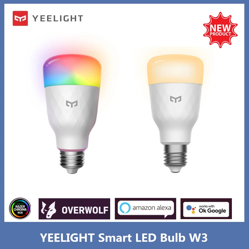 

Yeelight Smart LED Bulb W3 color / Dimmable white Atmosphere Lamp Light E27 Voice Control For Xiaomi mi home Google Home