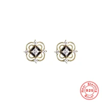 korean style light luxury 925 sterling silver plated 14k gold high grade earrings for women versatile elegant and small earrings