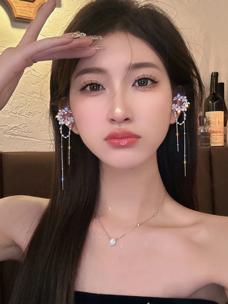 Жемчужный зажим для ушей с кисточкой легкие роскошные высококачественные