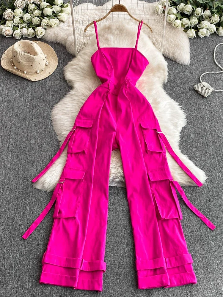 KUSAHIKI 2023 весна-лето новые женские комбинезоны без бретелек с несколькими