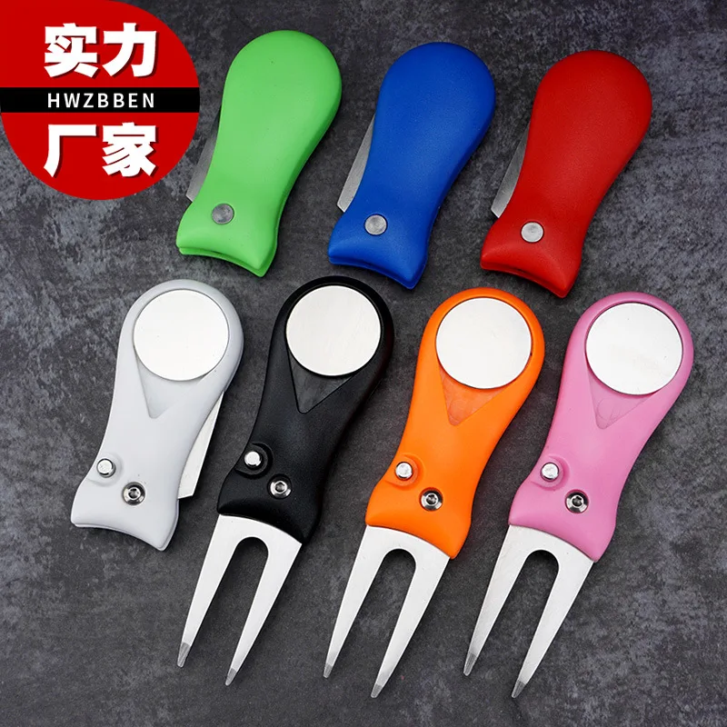 

1 PCS Foldable Steel Golf Pitch Fork Pitch Groove Cleaner Mini Pitch Repair Tool Putting Green Fork Marker Pitch Cleaner