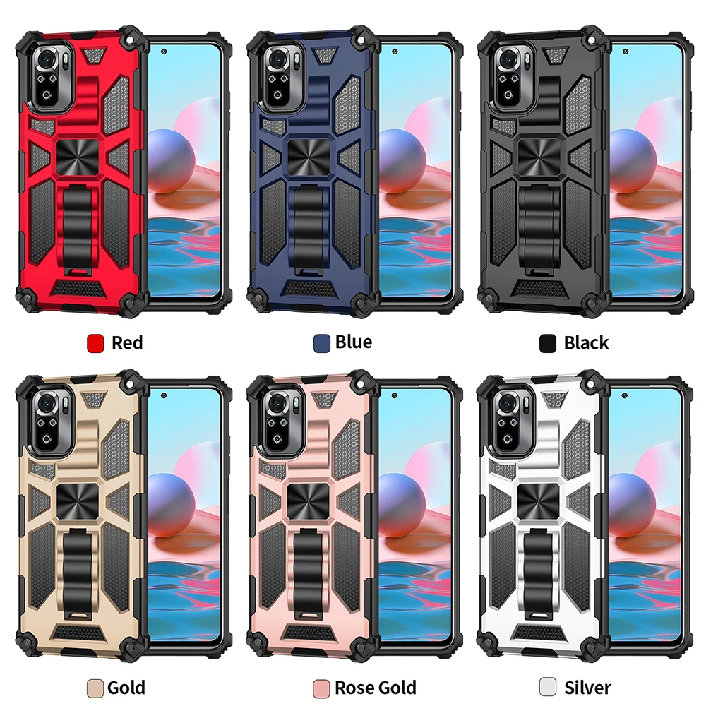Military Armor Bumper Shockproof Case for Xiaomi Redmi Note 11 11S 10S 9S 10 9 8 Pro 9C 9A Note10 Pro Cover Cases Coque Funda
