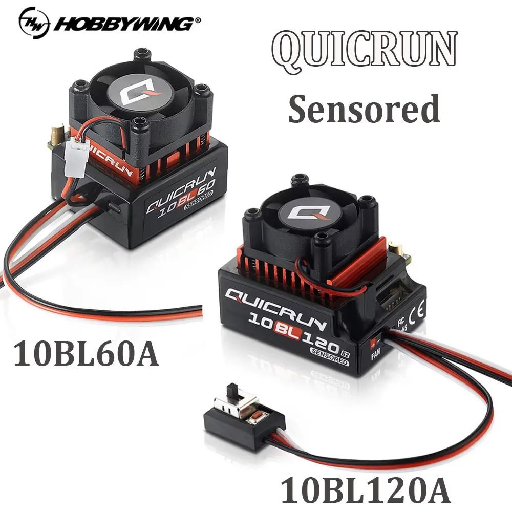 Hobbywing QUICRUN Sensored 10BL120 120A/10BL60 60A 2-3S Lipo регулятор скорости бесщеточный ESC для 1/10 1/12 RC