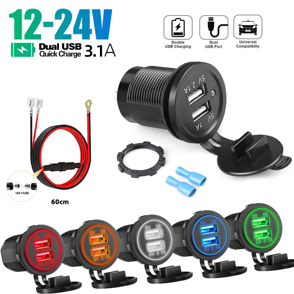 Socket Outlet For Vehicle Boat Truck Motorcycle