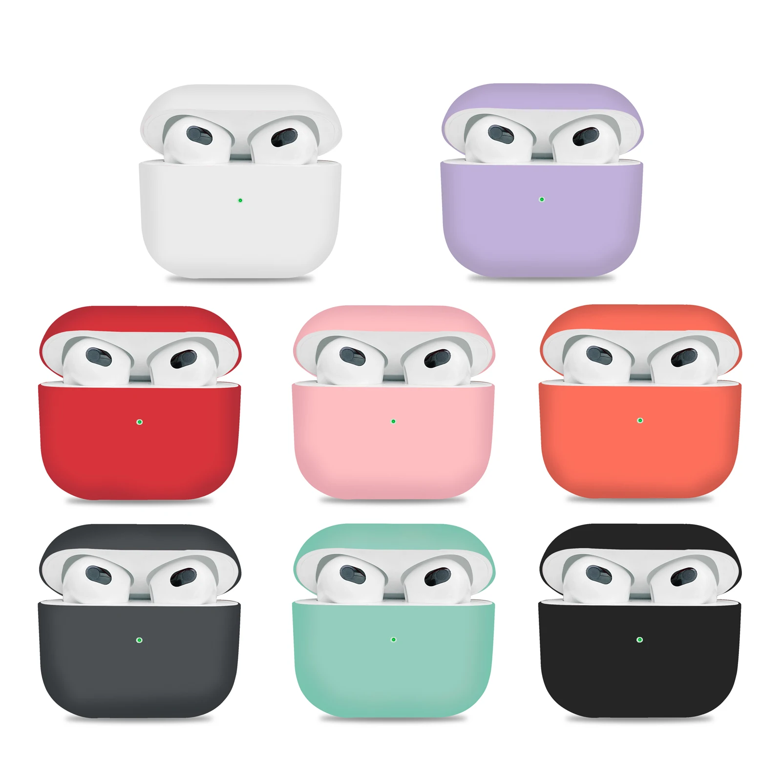 

Solid Color Case Cover For Apple Airpods 3 Split Bluetooth Wireless Earphone Soft Silicone Shockproof Protector For Airpods3