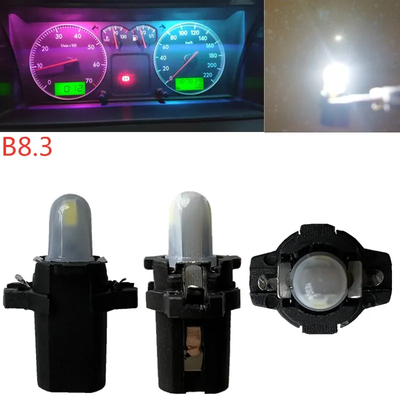 

10 шт. B8.3D автомобильные фонари на приборной панели 3014 2SMD лампа для чтения приборной панели без полярности светодиодная лампа модифицированная лампа белый 12 В постоянного тока