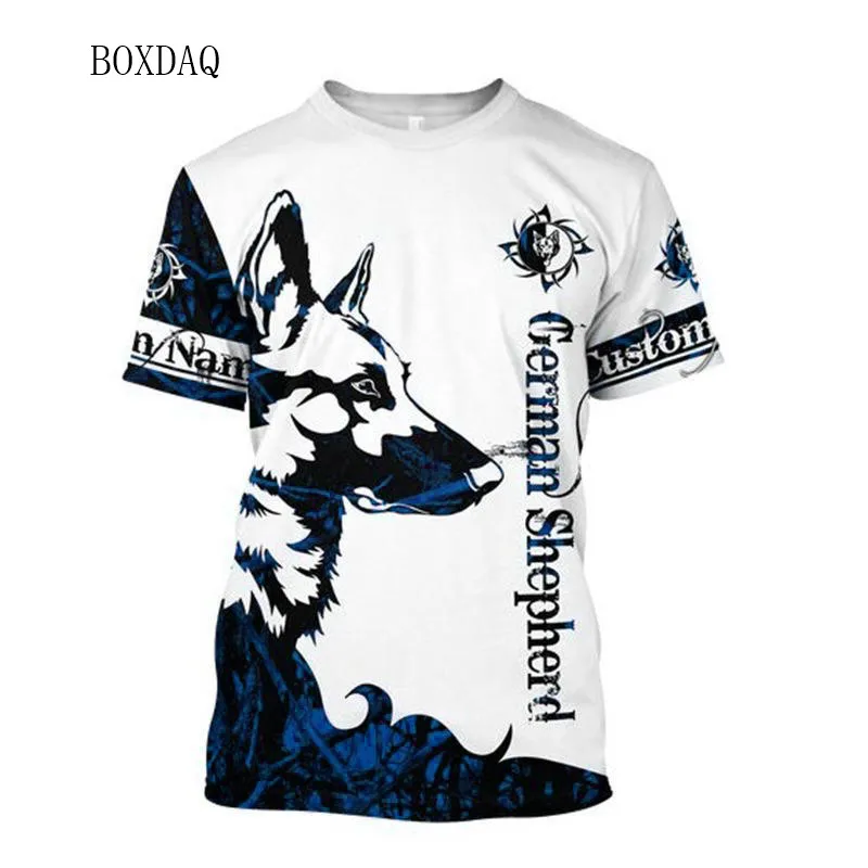 

Short Sleeve Men's 3D T-shirts Summer German Shepherd Abstract Pattern Printed T Shirt 6XL Big Size Man Clothing Street Tops Tee