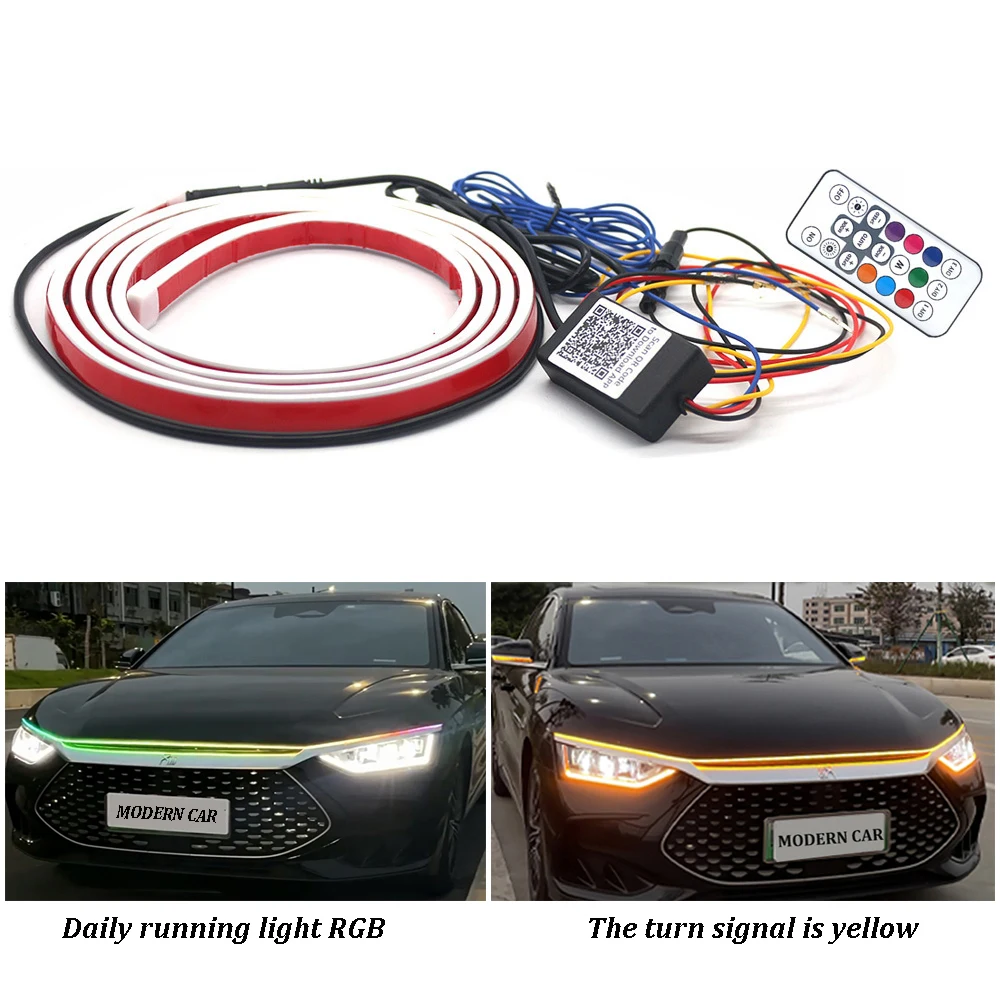 

Универсальные RGB LED-лампы Для Капота Автомобиля, Динамические Декоративные Лампы, Дневные Ходовые Огни