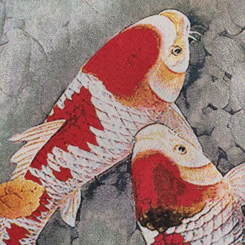 Картина ткани с вышивкой Тханка картина Два рыбы для украшения дома и офиса